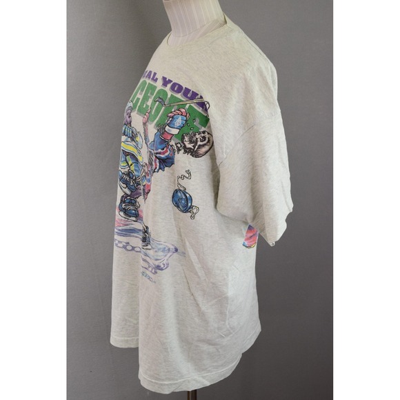 Vintage Grateful Dead Shirt Mens XL Steal Your Faceoff Hockey Bear GDM USA 90s - Picture 4 of 8